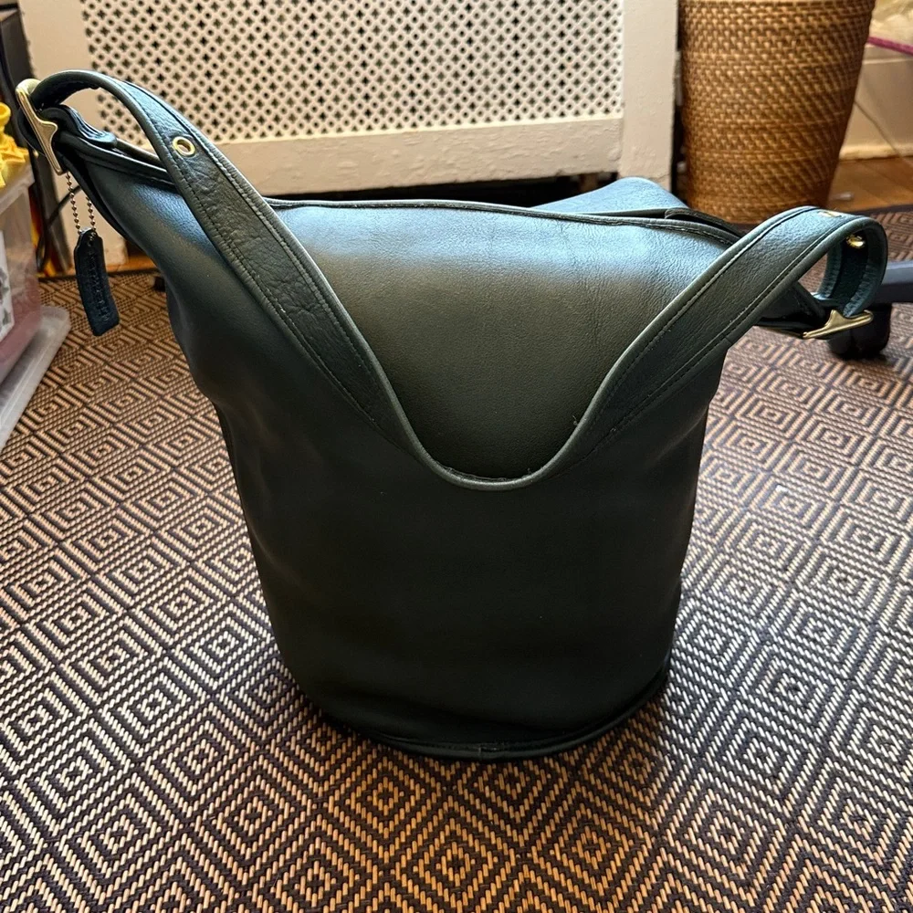 Vintage Coach XL Duffle Sac 9085 BOTTLE GREEN with brass